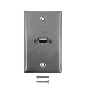 1-Port VGA Wall Plate Kit - Stainless Steel FN-WPK-SSVGA1