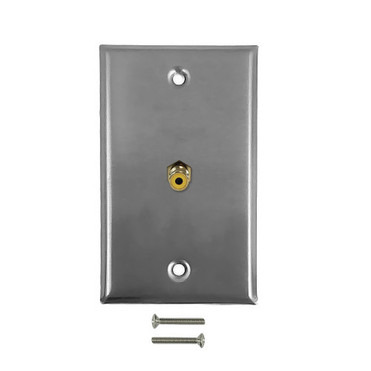 RCA Composite Single Gang Wall Plate Kit - Stainless Steel FN-WPK-SSY