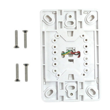 1-Port Telephone Wall Plate with Hanging Hooks - Screw Terminal - White FN-WPK-TELH-WH