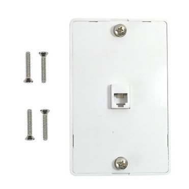 1-Port Telephone Wall Plate with Hanging Hooks - Screw Terminal - White FN-WPK-TELH-WH