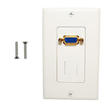 1-Port VGA Wall Plate Kit Decora White with 1x Keystone Hole FN-WPK-VGA1-D