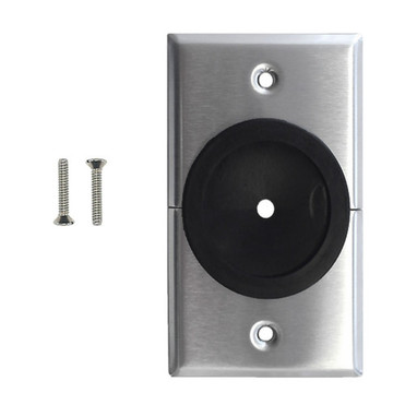 Cable Pass-through Wall Plate Removable Bottom Single Gang - Stainless Steel - Split FN-WP-PT1B-SS