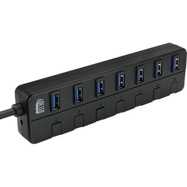 Adesso AUH-3070P - 7-Port USB 30 Hub with Individual Power Switch amp Power Adapter - USB - External - 7 USB Ports - 7 USB 30 - AUH-3070P