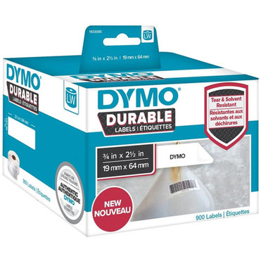 Dymo Barcode Label - 34 Width x 2 3364 Length - Direct Thermal - White - Plastic - 900  Roll - 900 Total Labels - 1 Roll 1933085