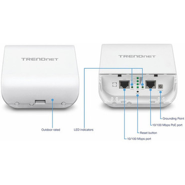 TRENDnet 10dBi Wireless N300 Outdoor PoE Pre-configured Point-to-Point Bridge Bundle Kit Two Pre-Configured Wireless N Access Points TEW-740APBO2K