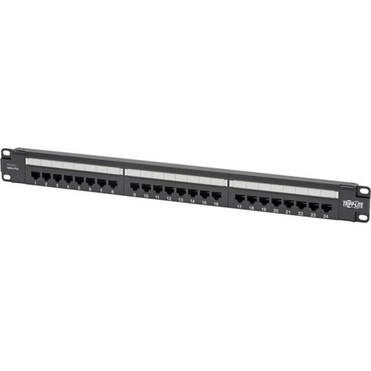 Tripp Lite N052-P24 24-Port 1U Rack-Mount Cat5e Patch Panel - PoE Compliant - 24 Ports - 24 x RJ-45 - 1U High - Black - 19 Wide - N052-P24