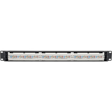 Tripp Lite N052-P24 24-Port 1U Rack-Mount Cat5e Patch Panel - PoE Compliant - 24 Ports - 24 x RJ-45 - 1U High - Black - 19 Wide - N052-P24