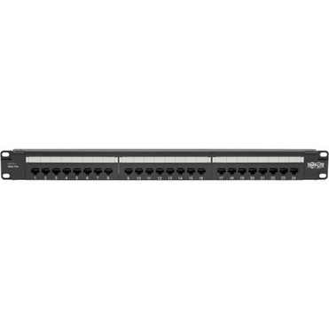 Tripp Lite N052-P24 24-Port 1U Rack-Mount Cat5e Patch Panel - PoE Compliant - 24 Ports - 24 x RJ-45 - 1U High - Black - 19 Wide - N052-P24