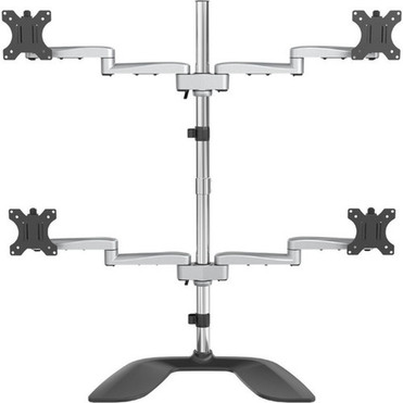 StarTechcom Quad Monitor Stand - Desktop VESA 4 Monitor Arm up to 32 Screens - Ergonomic Articulating Pole Mount - Adjustable - - 4 ARMQUADSS