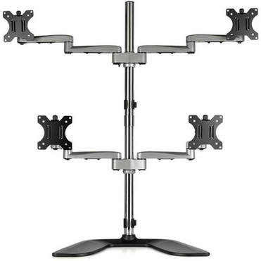 StarTechcom Quad Monitor Stand - Desktop VESA 4 Monitor Arm up to 32 Screens - Ergonomic Articulating Pole Mount - Adjustable - - 4 ARMQUADSS