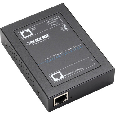 Black Box PoE Gigabit Splitter - 5-12-VDC 6-Amp - Network RJ-45 - TAA Compliant LPS2001