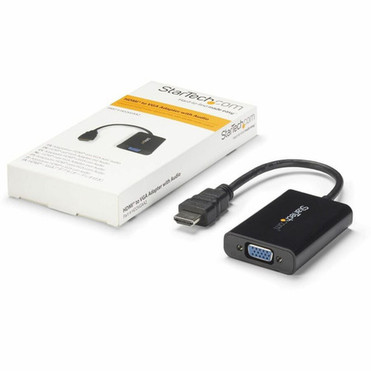 StarTechcom HDMI to VGA Adapter - With Audio - 1080p - 1920 x 1080 - Black - HDMI Converter - VGA to HDMI Monitor Adapter - Convert - HD2VGAA2