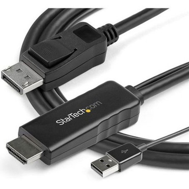 StarTechcom 6ft 2m HDMI to DisplayPort Cable 4K 30Hz - Active HDMI 14 to DP 12 Adapter Cable with Audio - USB Powered Video - 14 HD2DPMM6