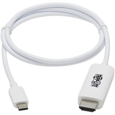 Tripp Lite U444-003-HWE USB-C to HDMI Adapter Cable MM White 3 ft - 3 ft HDMIUSB-C AV Cable for AudioVideo Device Monitor - U444-003-HWE