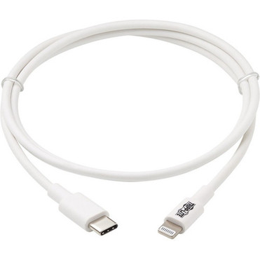 Tripp Lite USB-C to Lightning Cable MM White 3 ft 09 m - 3 ft LightningUSB Data Transfer Cable for iPhone iPad iPod Wall M102-003-WH Tripp Lite USB-C to Lightning Cable MM White 3 ft 09 m - 3 ft LightningUSB Data Transfer Cable for iPhone iPad iPod Wall M102-003-WH
