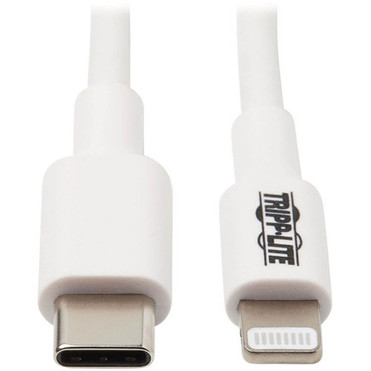 Tripp Lite USB-C to Lightning Cable MM White 3 ft 09 m - 3 ft LightningUSB Data Transfer Cable for iPhone iPad iPod Wall M102-003-WH Tripp Lite USB-C to Lightning Cable MM White 3 ft 09 m - 3 ft LightningUSB Data Transfer Cable for iPhone iPad iPod Wall M102-003-WH