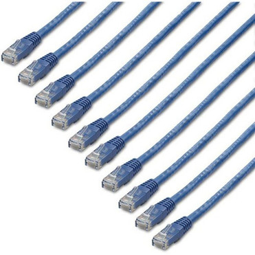 StarTechcom 1 ft CAT6 Cable - 10 Pack - Blue CAT6 Ethernet Cords - Molded RJ45 Connectors - ETL Verified - 24 AWG C6PATCH1BL10PK - C6PATCH1BL10PK