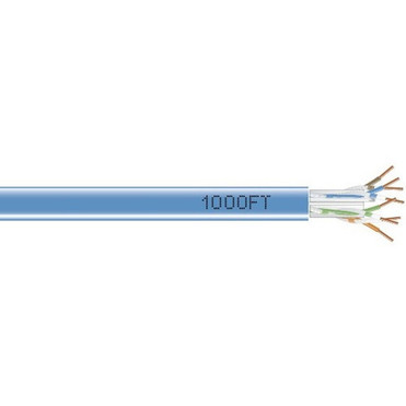 Black Box CAT6 550-MHz Solid Bulk Cable UTP CMR PVC Blue 1000FT Pull-Box - 1000 ft Category 6 Network Cable for Patch Panel Network - EYN870A-PB-1000