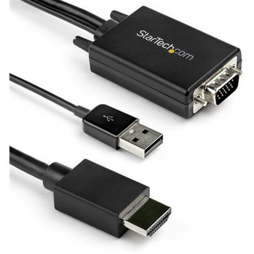 StarTechcom 10ft VGA to HDMI Converter Cable with USB Audio Support - 1080p Analog to Digital Video Adapter Cable - Male VGA to Male VGA2HDMM10