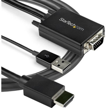 StarTechcom 2m VGA to HDMI Converter Cable with USB Audio Support - 1080p Analog to Digital Video Adapter Cable - Male VGA to Male - VGA2HDMM2M