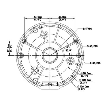 Junction Box Mounting Bracket for Fisheye IP Camera - White