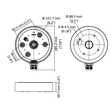 Junction Box Mounting Bracket for PTZ Dome Camera - White