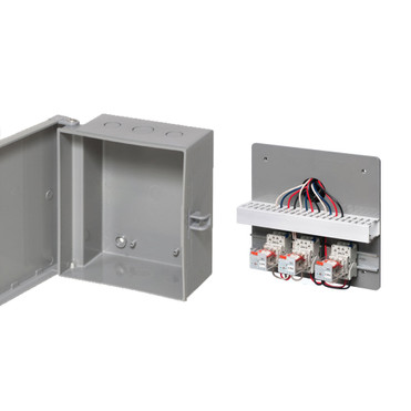 Enclosure Box 7" x 8" x 3.5", Indoor/Outdoor Non-Metallic, NEMA 3R Rated with Backplate - Grey