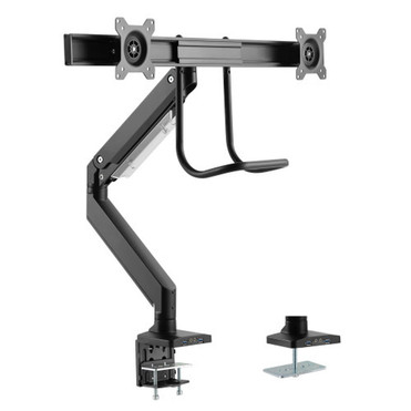 Dual Screen Desktop Display Mount - Full Motion  Fits Monitors 17 to 32 inch