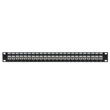 24-Port Cat6a Patch Panel 19 Rackmount 1U - Pass-Through