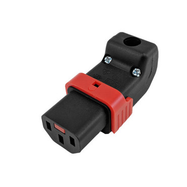 C13 Locking Power Cord Connector - Screw On - Up or Down Angle IEC-Lock Part  PA130100DBK