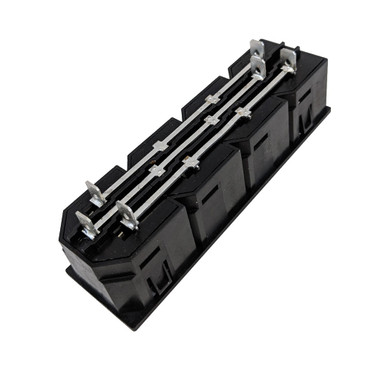 C13 Locking Receptacle - 4 Tier - 6.3mm Terminal, 1.5mm Panel Thickness - Black (IEC-Lock Part #: PA135015BK4)