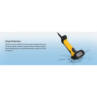 Adesso NuScan 2400U Waterproof Handheld CCD Barcode Scanner - Cable Connectivity - 200 scans - 12 30480 mm Scan Distance - 1D - - NUSCAN 2400U