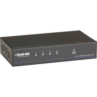 Black Box 4K HDMI Splitter - 1x4 - 3840  2160 - 1 x HDMI In - 4 x HDMI Out - TAA Compliant VSP-HDMI1X4-4K