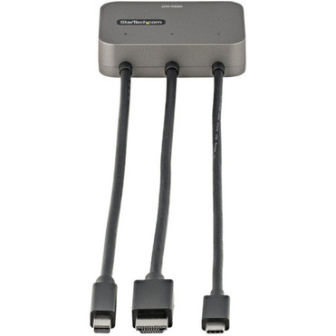 StarTechcom 3-in-1 Multiport to HDMI Adapter 4K 60Hz USB-C HDMI or Mini DP to HDMI Video Converter Conference Room Digital AV - to CDPHDMDP2HD