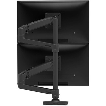Ergotron Desk Mount for Monitor Display TV - Matte Black - Adjustable Height - 2 Displays Supported - 40 Screen Support - 1996 - 45-509-224