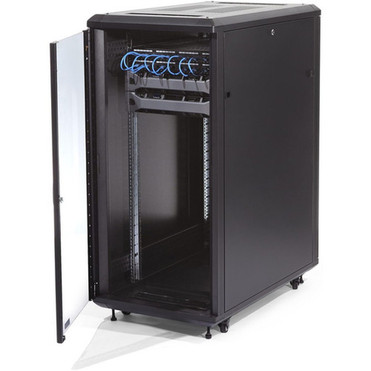 32U 19 Server Rack Cabinet Adjustable Depth 6-32 inch Flat Pack Lockable 4-Post NetworkData Rack Enclosure with Casters - 32U - - RK3236BKF