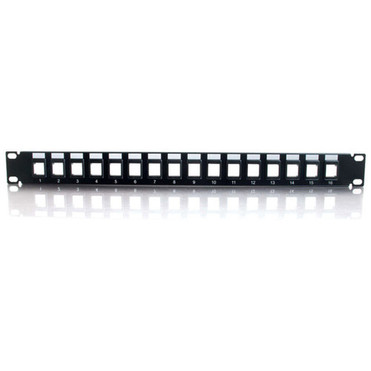C2G 16 port Blank KeystoneMultimedia Patch Panel - 16 - 16 Ports - 16 x RJ-11 - 1U High - 19 Wide 03858