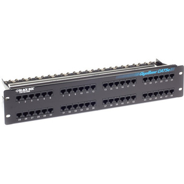 Black Box GigaBase CAT5e Patch Panel - 2U Unshielded 48-Port - 48 Ports - 48 x RJ-45 - 2U High - Rack-mountable - TAA Compliant JPM906A-R6 Black Box GigaBase CAT5e Patch Panel - 2U Unshielded 48-Port - 48 Ports - 48 x RJ-45 - 2U High - Rack-mountable - TAA Compliant JPM906A-R6