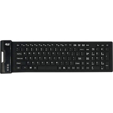 Adesso Antimicrobial Waterproof Flex Keyboard Compact Size - Cable Connectivity - USB Interface - 108 Key Home Page Email My My - AKB-222UB