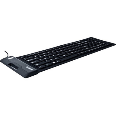 Adesso Antimicrobial Waterproof Flex Keyboard Compact Size - Cable Connectivity - USB Interface - 108 Key Home Page Email My My - AKB-222UB