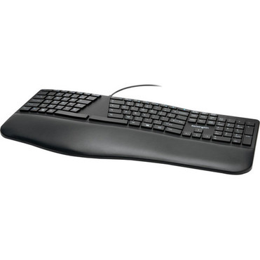Kensington Pro Fit Ergo Wired Keyboard - Cable Connectivity - USB Type A Interface - Windows Chrome OS Mac OS - Black K75400US
