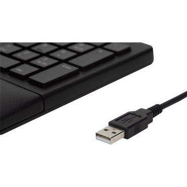 Kensington Pro Fit Ergo Wired Keyboard - Cable Connectivity - USB Type A Interface - Windows Chrome OS Mac OS - Black K75400US