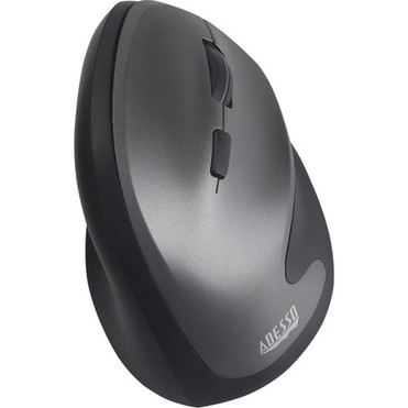 Adesso Antimicrobial Wireless Vertical Ergonomic Mouse - Optical - Wireless - Radio Frequency - 240 GHz - No - Gray Black - USB - - IMOUSE A20