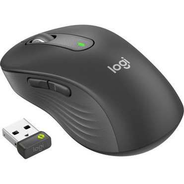 Logitech Signature M650L Mouse - Wireless - BluetoothRadio Frequency - Graphite - USB - 4000 dpi - Scroll Wheel - Large HandPalm - 910-006346