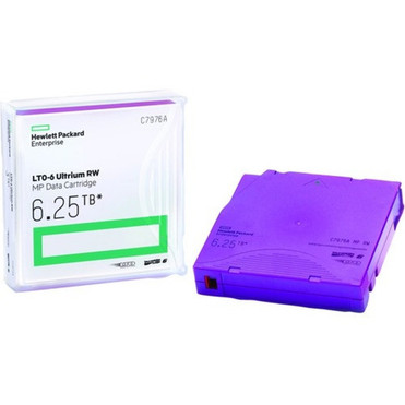 HPE LTO-6 625TB Ultrium RW Cartridge - LTO-6 - 250 TB Native  625 TB Compressed - 27756 ft Tape Length - 1 Pack C7976A