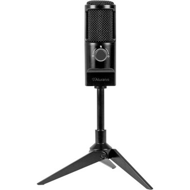 Aluratek AUVM01F Wired Condenser Microphone - 20 Hz to 20 kHz - Uni-directional, Omni-directional, Bi-directional - Stand Mountable - (Fleet Network)