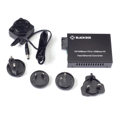 Black Box Pure Networking Transceiver/Media Converter - 1 x Network (RJ-45) - 1 x SC Ports - DuplexSC Port - Single-mode - Fast - - (LHC212A)