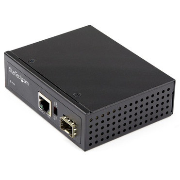 StarTech.com PoE+ Industrial Fiber to Ethernet Media Converter 60W - SFP to RJ45 - SM/MM Fiber to Gigabit Copper IP-30 - Fiber to & to (Fleet Network)