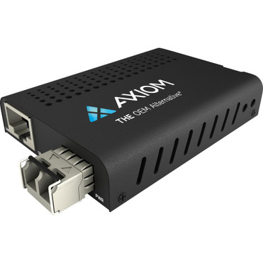 Axiom Transceiver/Media Converter - 1 x Network (RJ-45) - 1 x LC Ports - DuplexLC Port - Single-mode - Gigabit Ethernet - 1000Base-EX, (Fleet Network)