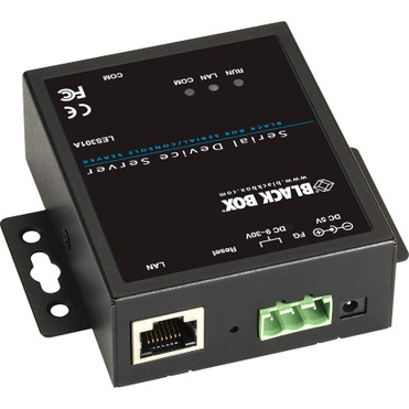 Black Box LES300 Device Server - Twisted Pair - 1 x Network (RJ-45) - 1 x Serial Port - 100Base-TX - Fast Ethernet - Wall Mountable, - (Fleet Network)